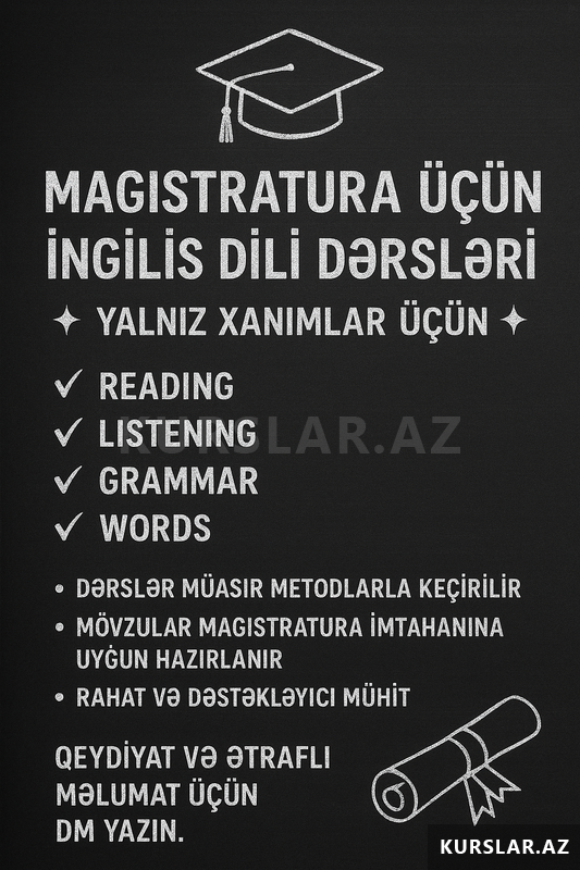 Magistiratura Üçün İngilis dili dərsləri Magistiratura Üçün İngilis dili dərsləri