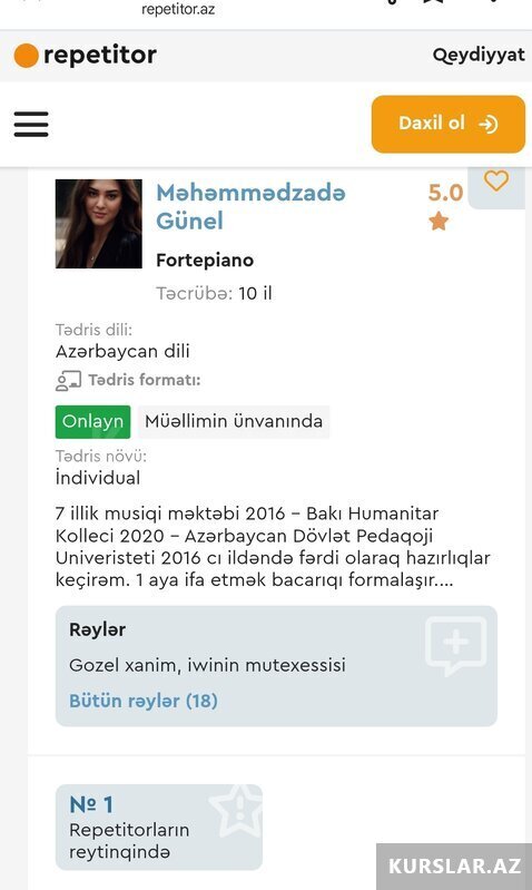 Fortepiano dərsləri Fortepiano dərsləri