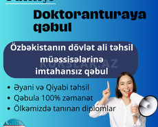 Imtahansız Doktoranturaya qəbul